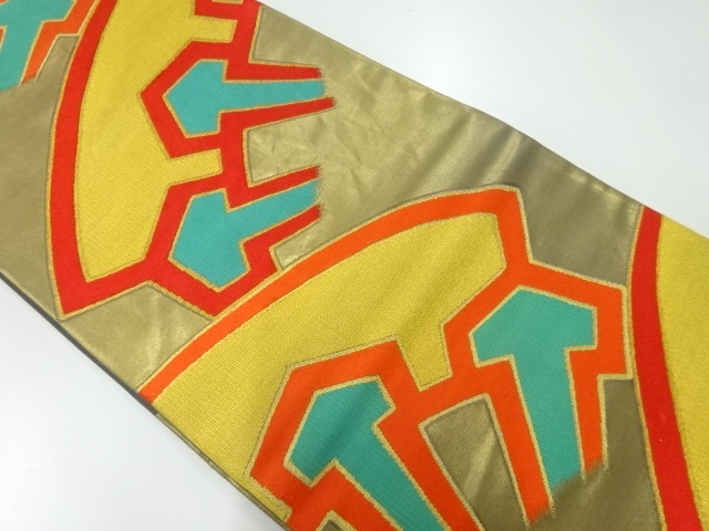 リサイクル　片輪車模様織出し袋帯